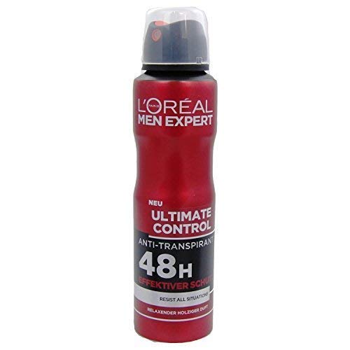 Loreal Men Expert Ultimate Control Anti Transpirant Deo Spray 48h Effektiver Schutz, Relaxend holziger Duft, 6er Pack (6x150ml) von L'Oreal Paris