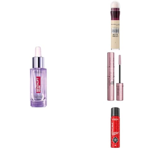 Pflege & Beauty Set aus L'Oréal Paris Revitalift Filler Serum, 2x Maybelline Sky High Mascara, Maybelline Instant Anti-Age Effekt Concealer und L'Oréal Paris Setting Spray von L'Oréal Paris