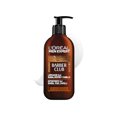 L'Oreal Paris Men Expert - Barber Club 3-in-1-Shampoo für Bart, Haare und Gesicht, 400 ml (2 Einheiten mit jeweils 200 ml) von L'Oréal Men Expert