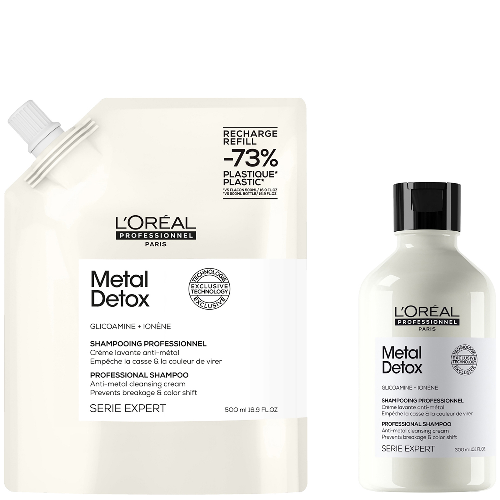 L’Oréal Professionnel Metal Detox Shampoo 300ml and Refill Pack 500ml for breakage & colour protection von L’Oréal Professionnel