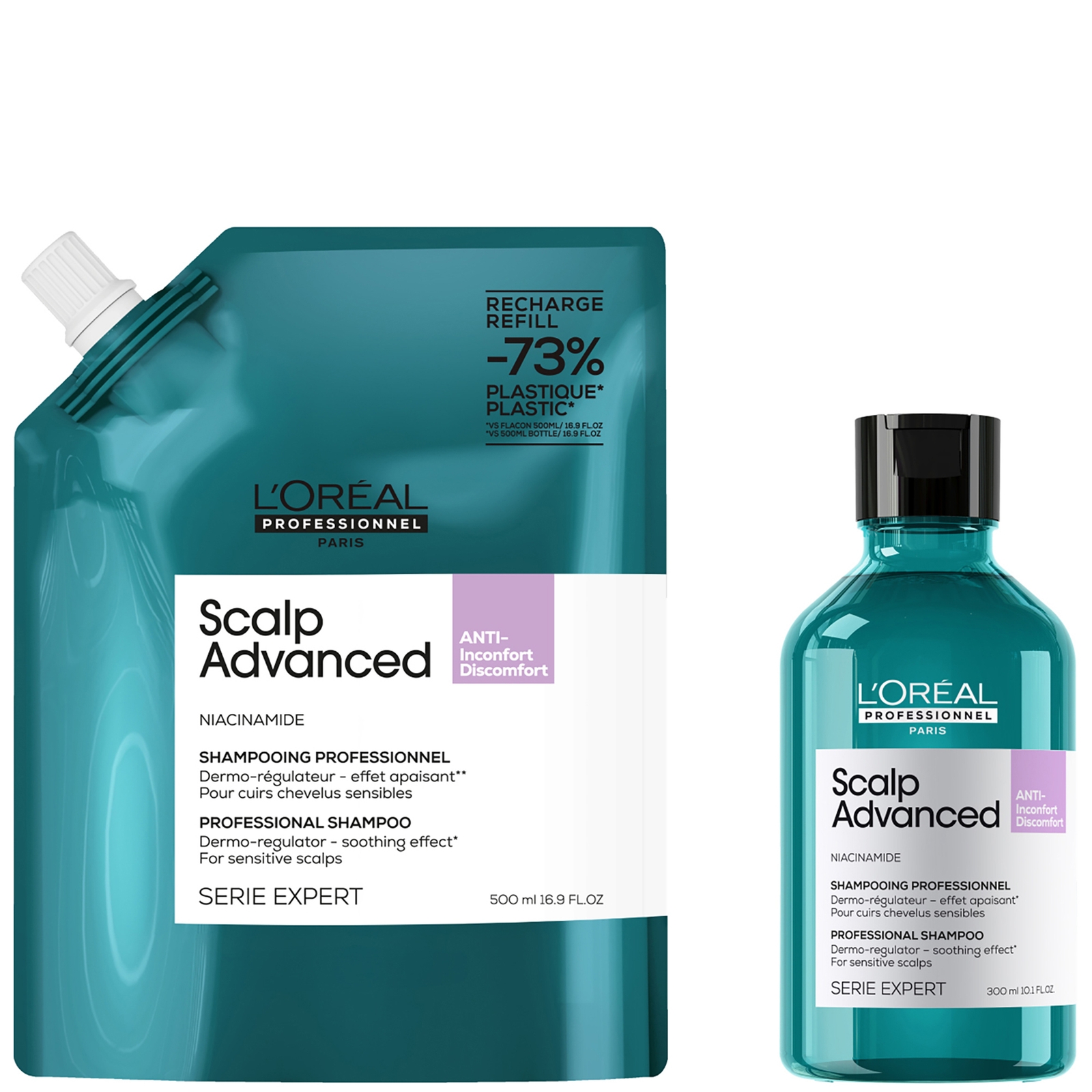 L’Oréal Professionnel Scalp Advanced Anti-Discomfort Shampoo 300ml and Refill Pack 500ml deep scalp treatment von L'Oréal Professionnel