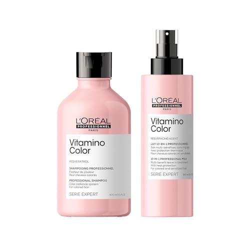 L'Oréal Professionnel | Pflegeset für coloriertes Haar, Resveratrol & Antioxidantien, Serie Expert, Vitamino Color Shampoo 300 ml & 10in1 Spray 190 ml von L'Oréal Professionnel