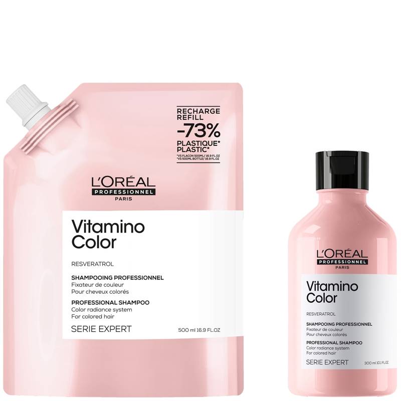 L’Oréal Professionnel Vitamino Color Shampoo 300ml and Refill Pack 500ml for coloured hair von L’Oréal Professionnel