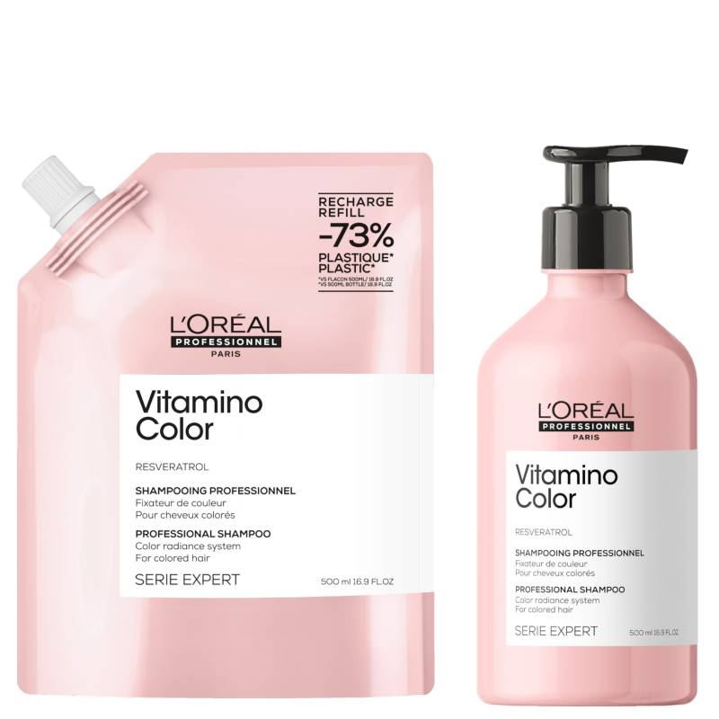 L’Oréal Professionnel Vitamino Color Shampoo 500ml and Refill Pack 500ml for coloured hair von L’Oréal Professionnel