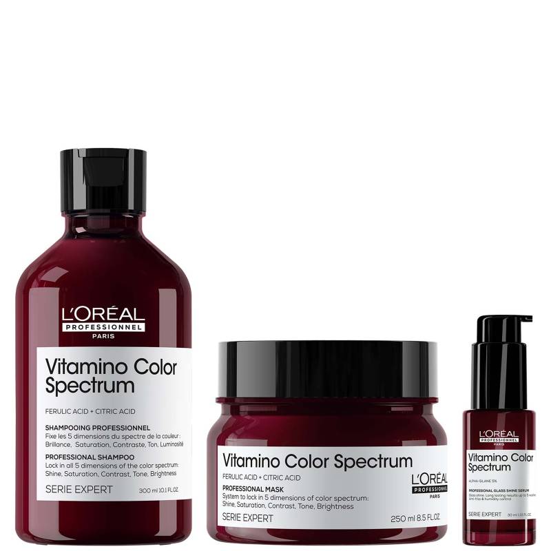 L'Oréal Professionnel Vitamino Color Spectrum Shampoo 300ml,Rinse Off Hair Mask 250ml and Serum 30ml Bundle for Coloured Hair von L'Oréal Professionnel