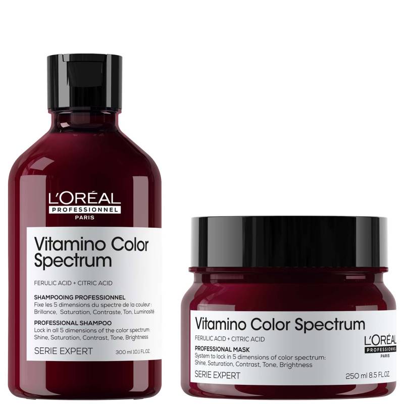 L'Oréal Professionnel Vitamino Color Spectrum Shampoo 300ml and Rinse Off Hair Mask 250ml Bundle for Coloured Hair von L'Oréal Professionnel