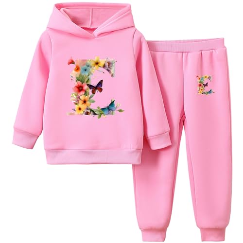 L PATTERN Mädchen Trainingsanzug Bekleidungsset Zweiteiler Outfit-Set Sweatjacke & Jogginghose Kinder Sportanzug Freizeitanzug,Rosa 4,116 von L PATTERN