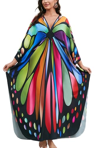 L-Peach Boho Kimono von Women Lange Strickjacke Geräumige Loungewear Übergroßer Kaftan Strandkleid Vertuschungsroben von L-Peach