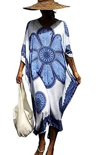 L-Peach Damen Baumwolle Kleid Strandkleid Bikini Coverups Pareo One Size von L-Peach