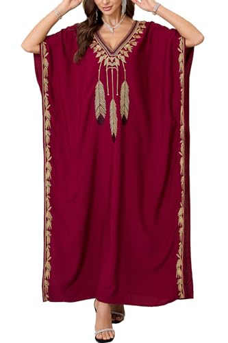 L-Peach Damen Baumwolle Langes Kleid Strandkleid Bikini Coverups Pareo One Size von L-Peach