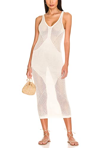 L-Peach Damen Blumen Häkeln Pareo Strandkleid Bikini Coverups One Size von L-Peach