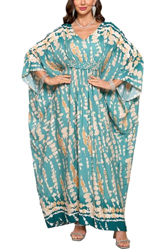 L-Peach Damen Bohemian Cardigan Geräumiges Nachthemd Loungewear Strandkleid Cover Ups Robe Kaftan Sarong Pareo, Mehrfarbig, 6, One size von L-Peach