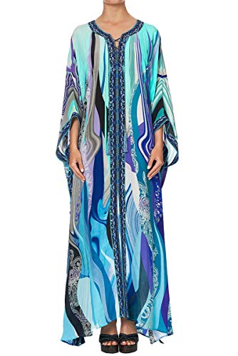 L-Peach Damen Bohemian Kaftan Cardigan Nachthemd Langes Loungewear Strandkleid Vertuschungen Robe Sarong Pareo von L-Peach