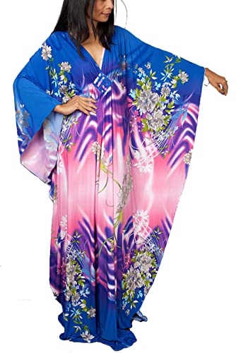 L-Peach Damen Bohemian Kaftan Maxi Loungewear Übergroße Nachthemd Homewear Strand Vertuschen Kleid von L-Peach