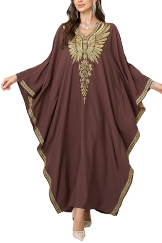 L-Peach Damen Bohemian Kaftan Maxi Loungewear Übergroße Nachthemd Homewear Strand Vertuschen Kleid L-Peach Damen Bohemian Kaftan Maxi Loungewear Übergroße Nachthemd Homewear Strand Vertuschen Kleid von L-Peach