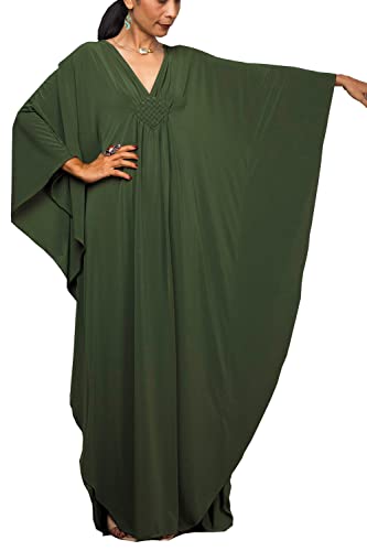 L-Peach Damen Bohemian Kaftan Maxi Loungewear Übergroße Nachthemd Homewear Strand Vertuschen Kleid von L-Peach