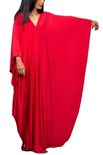 L-Peach Damen Bohemian Kaftan Maxi Loungewear Übergroße Nachthemd Homewear Strand Vertuschen Kleid von L-Peach