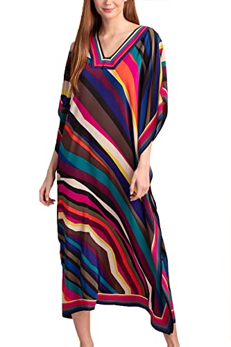 L-Peach Damen Bohemian Kaftan Nachthemd Langes Loungewear Strandkleid Vertuschungen Robe Sarong Pareo L-Peach Damen Bohemian Kaftan Nachthemd Langes Loungewear Strandkleid Vertuschungen Robe Sarong Pareo von L-Peach