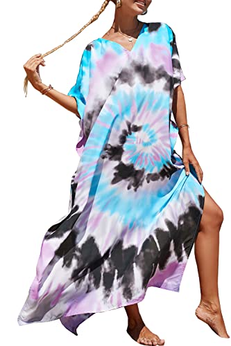 L-Peach Damen Bohemian Kaftan Nachthemd Langes Loungewear Strandkleid Vertuschungen Robe Sarong Pareo von L-Peach