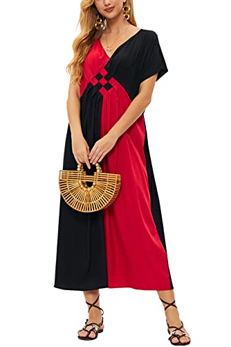 L-Peach Damen Bohemian Kaftan Nachthemd Langes Loungewear Strandkleid Vertuschungen Robe Sarong Pareo von L-Peach