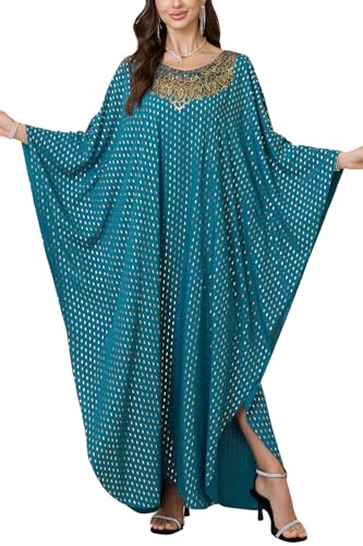 L-Peach Damen Bohemian Kaftan Nachthemd Langes Loungewear Strandkleid Vertuschungen Robe Sarong Pareo von L-Peach