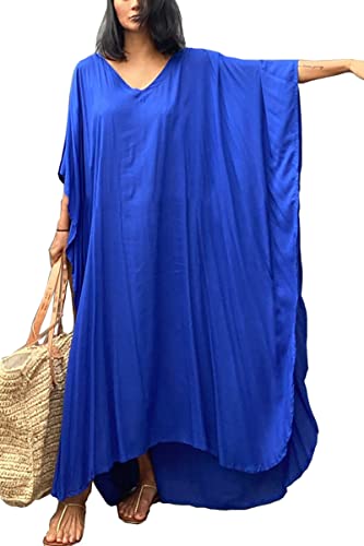 L-Peach Damen Bohemian Kaftan Nachthemd Langes Loungewear Strandkleid Vertuschungen Robe Sarong Pareo von L-Peach