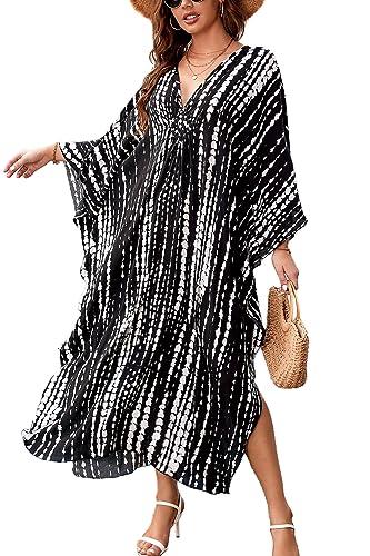 L-Peach Damen Langes Caftan Nachthemd Loungewear Strandkleid Vertuschungen Robe Sarong Pareo von L-Peach