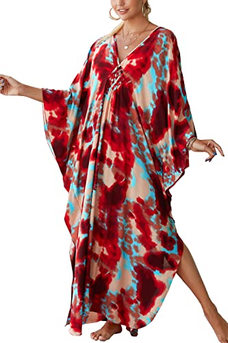 L-Peach Damen Langes Caftan Nachthemd Loungewear Strandkleid Vertuschungen Robe Sarong Pareo von L-Peach