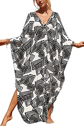 L-Peach Damen Langes Caftan Nachthemd Loungewear Strandkleid Vertuschungen Robe Sarong Pareo von L-Peach