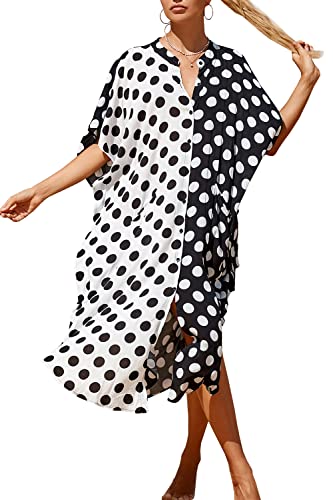 L-Peach Damen Long Cardigan Nachthemd Übergröße Homewear Maxi Kimono Strandbikini Vertuschungen Sarong Pareo von L-Peach