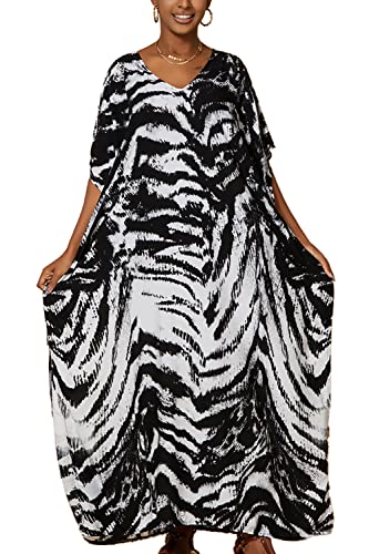 L-Peach Damen Lose Kaftan Nachthemd Lange Loungewear Cardigan Strandkleid Vertuschung Robe Sarong Pareo von L-Peach