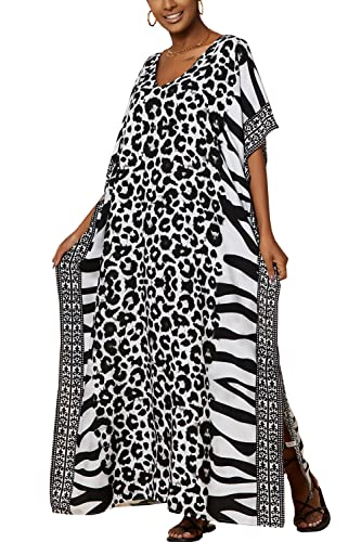 L-Peach Damen Lose Kaftan Nachthemd Lange Loungewear Cardigan Strandkleid Vertuschung Robe Sarong Pareo von L-Peach