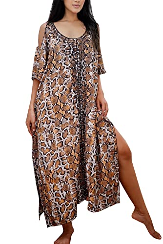 L-Peach Damen Loungewear Kaftan Freizeitkleidung Nachtkleid Strandkleid Übergroß Kaftan Cover ups von L-Peach