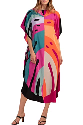 L-Peach Damen Loungewear Kaftan Freizeitkleidung Nachtkleid Strandkleid Übergroß Kaftan Cover ups von L-Peach