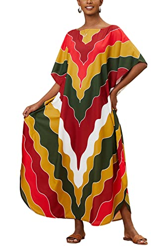 L-Peach Damen Loungewear Kaftan Freizeitkleidung Nachtkleid Strandkleid Übergroß Kaftan Cover ups von L-Peach