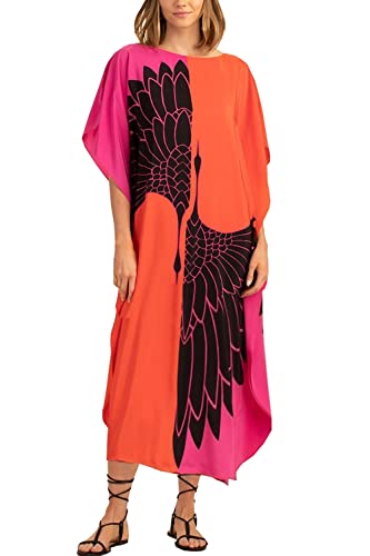 L-Peach Damen Loungewear Kaftan Freizeitkleidung Nachtkleid Strandkleid Übergroß Kaftan Cover ups von L-Peach