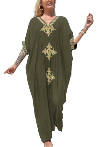 L-Peach Damen Loungewear Kaftan Freizeitkleidung Nachtkleid Strandkleid Übergroß Kaftan Cover ups von L-Peach