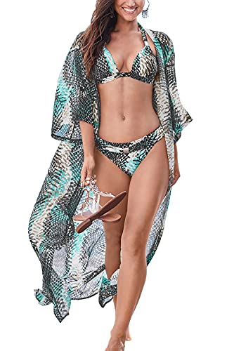 L-Peach Damen Nachthemd Lange Loungewear Strickjacke Bikini Cover Up Überwurf Kaftan Strandkleid Sommerkleid von L-Peach