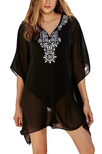 L-Peach Damen Pareo Bikini Cover Up Sommer Tunika Langes Shirt Überwurf Strandkleid Sommerkleid von L-Peach