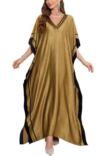 L-Peach Damen Sommer Blumenstickerei Langes Kleid Strandkleid Bikini Coverups One Size von L-Peach