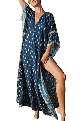 L-Peach Damen Sommer Kaftan Maxi Langes Kleid Strandkleid Bikini Coverups von L-Peach