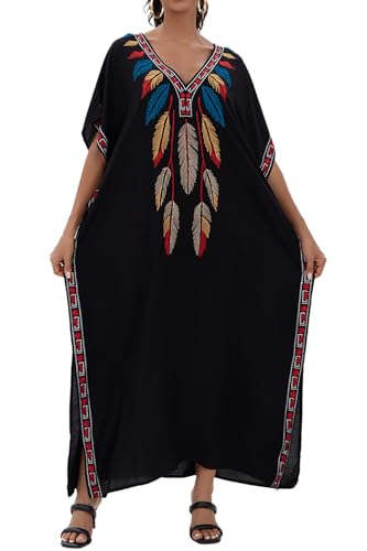 L-Peach Damen Sommer Kaftan Maxi Langes Kleid Strandkleid Bikini Coverups von L-Peach