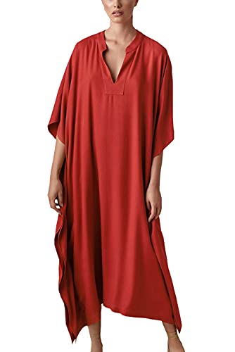 L-Peach Damen Sommer Kaftan Maxi Langes Strandkleid Pareos Strandhemd Bademode Bikini Cover Ups von L-Peach