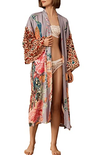 L-Peach Damen Sommer Kaftan Maxi Langes Strandkleid Pareos Strandhemd Bademode Bikini Cover Ups von L-Peach