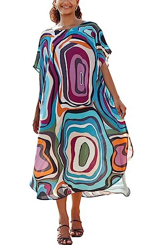 L-Peach Damen Sommer Kaftan Maxi Langes Strandkleid Pareos Strandhemd Bademode Bikini Cover Ups von L-Peach