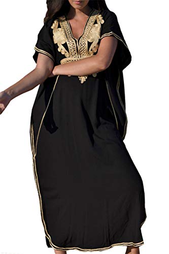 L-Peach Damen Sommer Long Ethnic Print Strandkleid Kimono Maxi Kaftan Vertuschungen von Kawai Peach