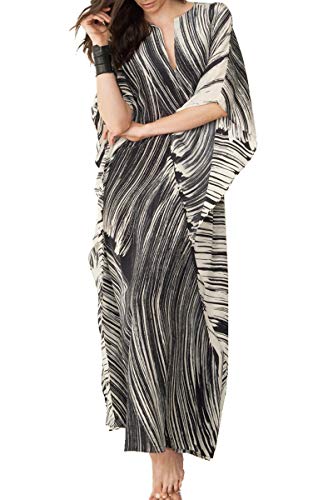 L-Peach Damen Sommer Strandtunika Strandkleid Sommerkleider Strandhemd Maxi Kaftan Bademode Cover Up von L-Peach