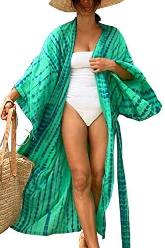 L-Peach Damen Sommer Strickjacke Bikini Cover Up Casual Lose Überwurf Kaftan Strandkleid Sommerkleid One Size von L-Peach