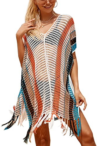 L-Peach Damen Spitze Tunika Sommerkleid Strandkleid Bikini Coverups Beachwear One Size von L-Peach