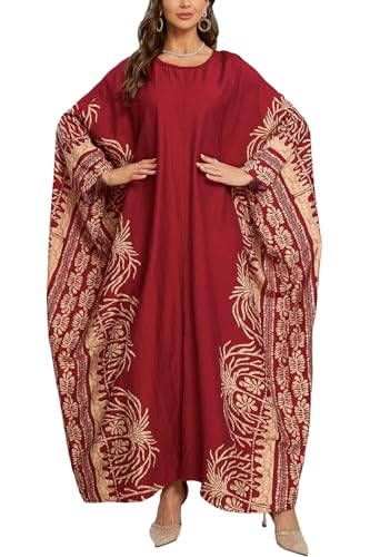 L-Peach Damen Stickerei Kaftan Loungewear Homewear Übergroße Kimono Maxi Strandkleid Cover Ups Robe … von L-Peach